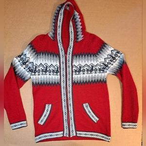 Peruvian Pure Alpaca Wool Jumper Hoodie UNISEX L - XL  Incan Stunning EXCELLENT